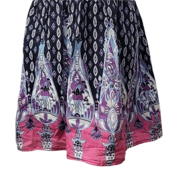 NWT Pura Vida Black, Blue, and Purple Patterned Dress - Picture 2 of 7